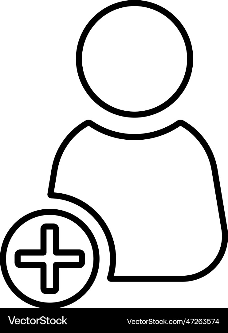 Add user icon line symbol Vector Image