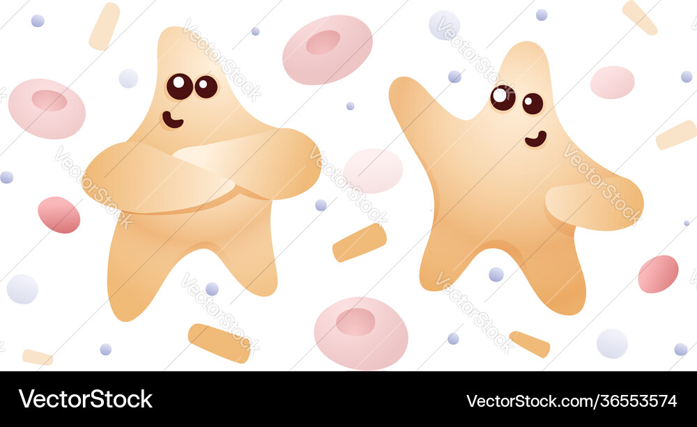 Antibodies in blood cartoon cells Antibodies in blood cartoon cells vector image