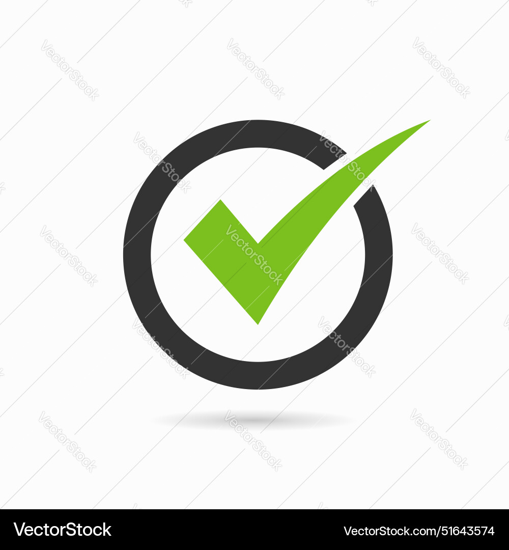 Circle with check mark shape icon vector image