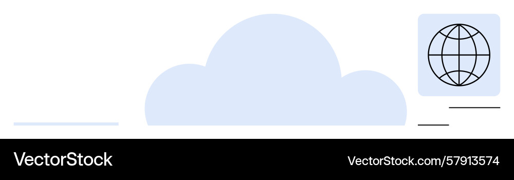 Cloud storage concept with global networking and vector image