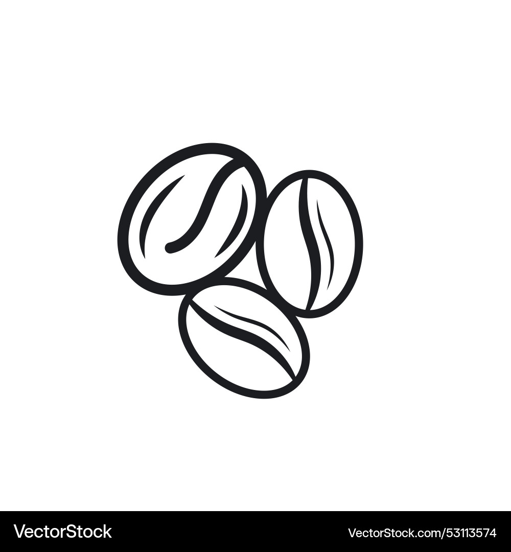 Coffee bean icon element design template Coffee bean icon element design template vector image