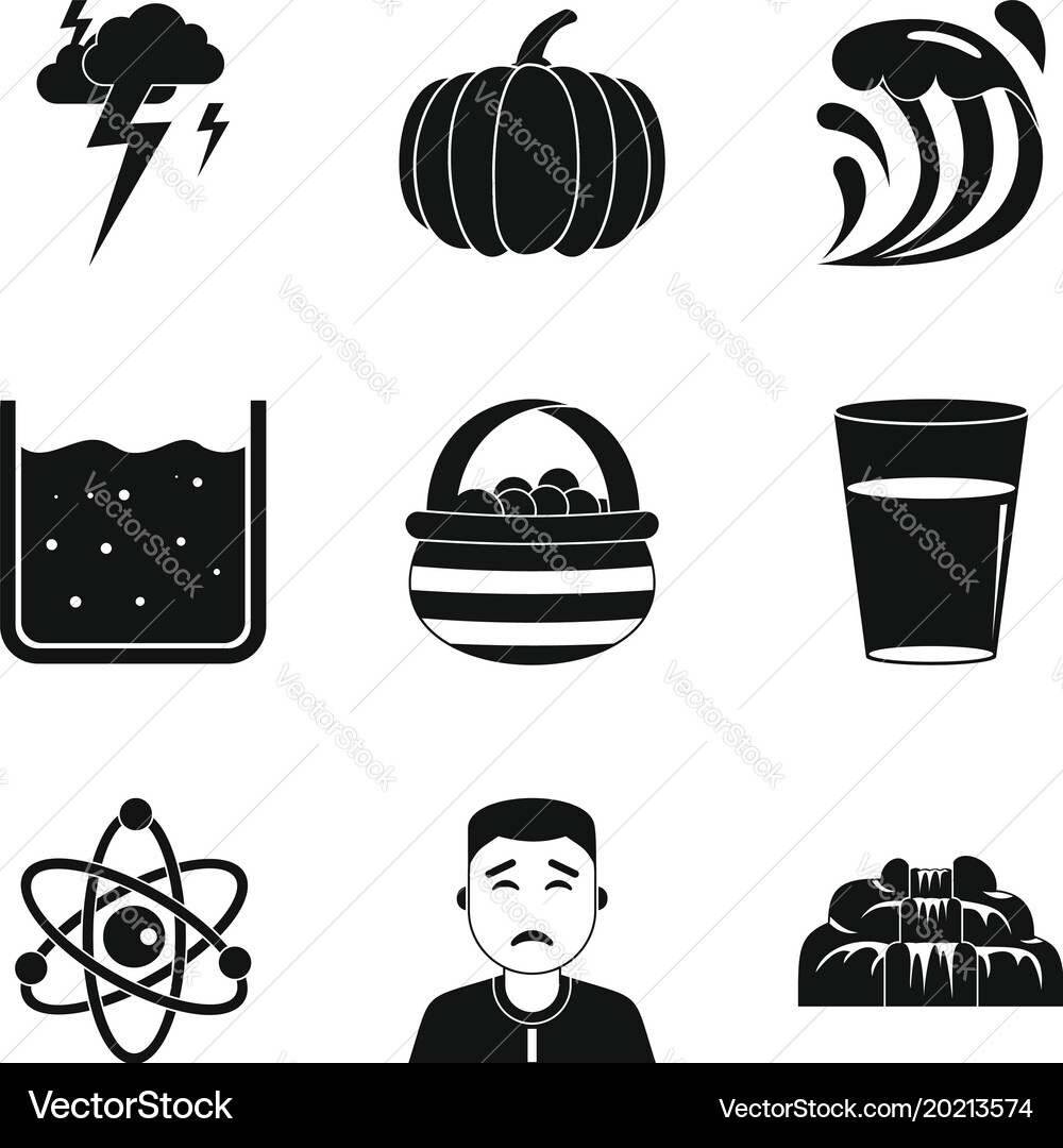 Deterioration in the weather icons set simple Vector Image