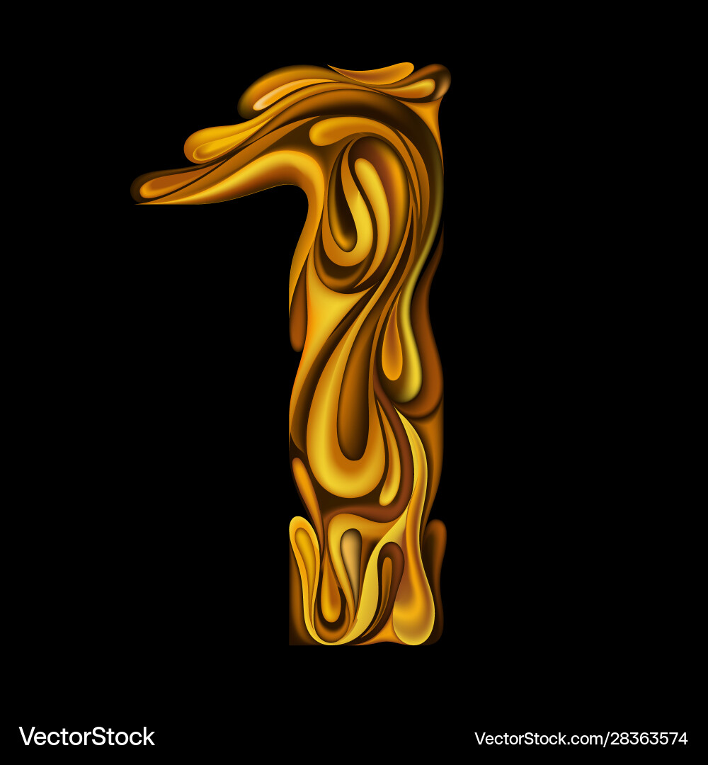 Digit from patterns in style liquid Digit from patterns in style liquid vector image
