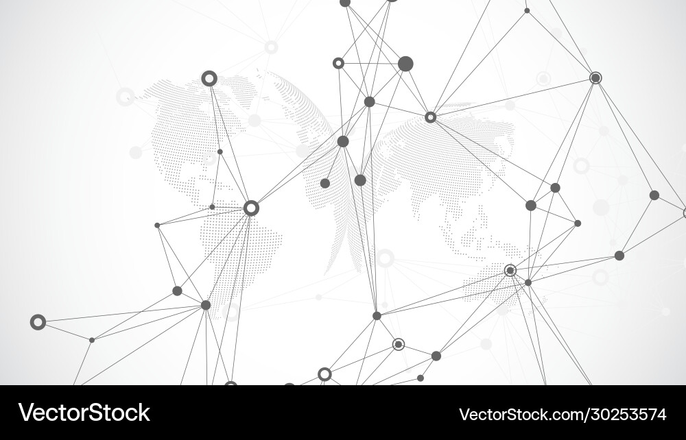 Geometric abstract background with connected line vector image