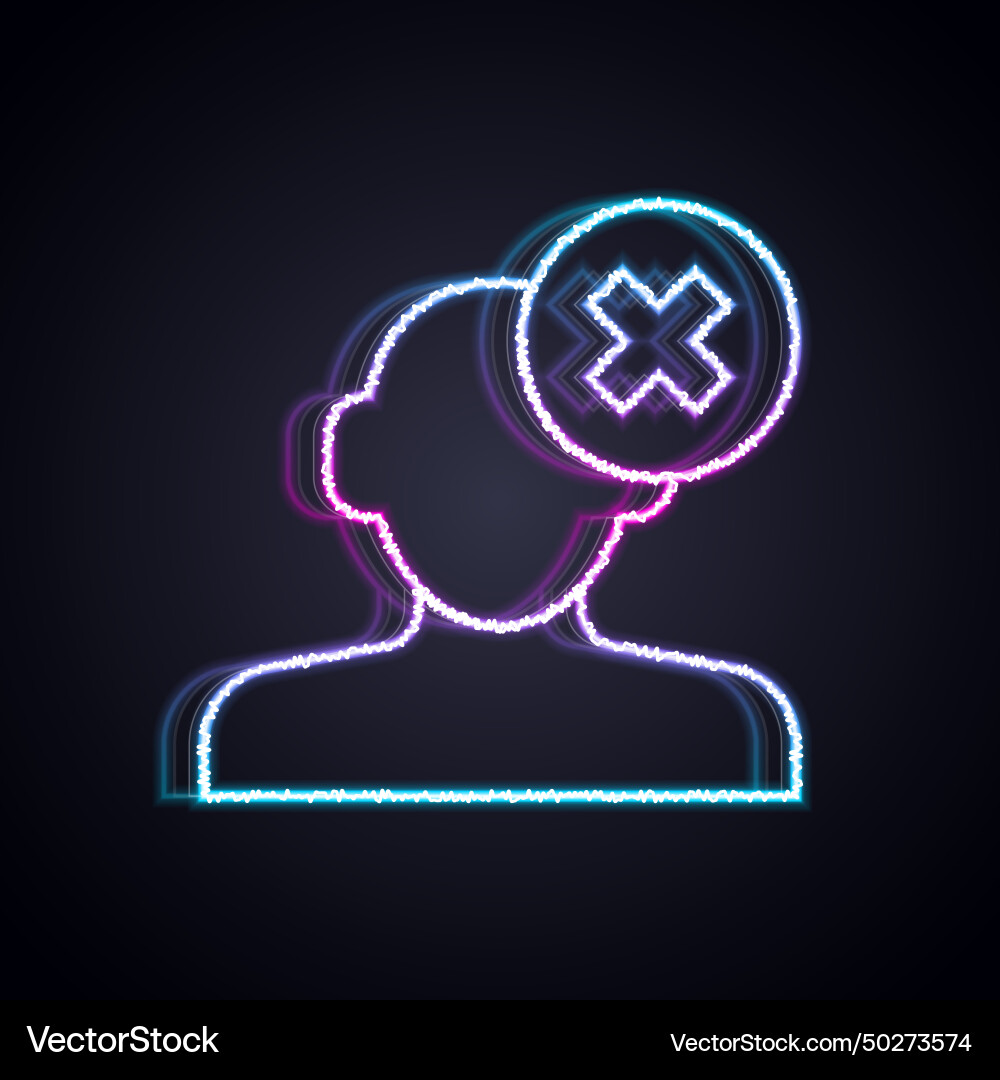 Glowing neon line solution to the problem Vector Image
