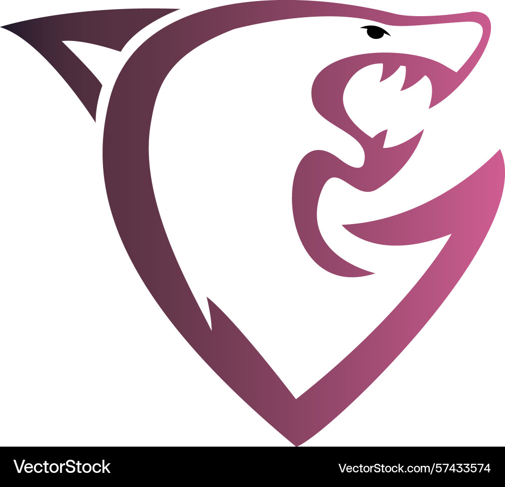 Logo with the image of a shark in form vector image