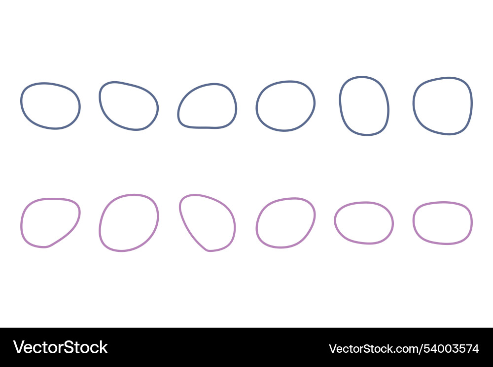 Outline blob shape design set vector image