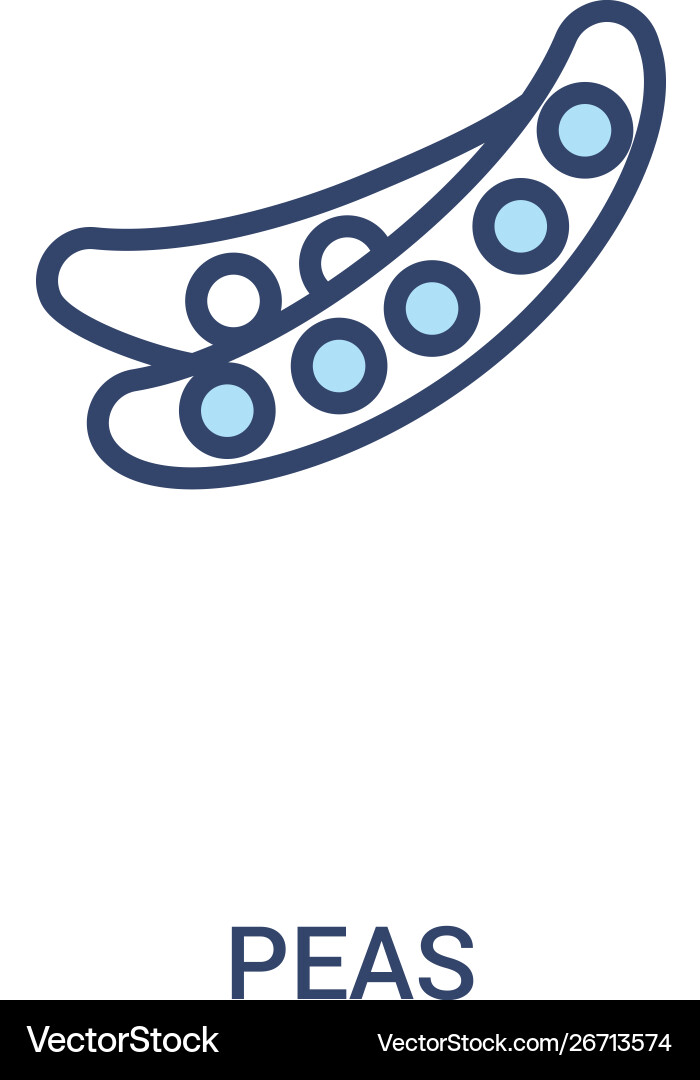 Peas concept 2 colored icon simple line element Peas concept 2 colored icon simple line element vector image