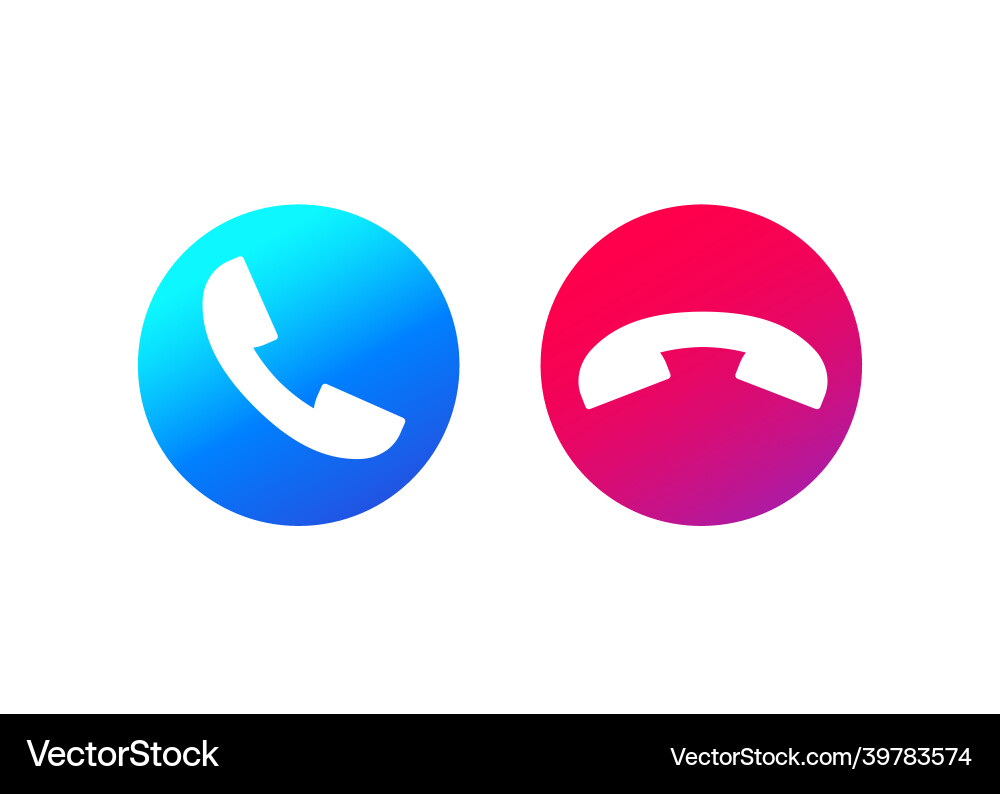Phone call buttons accept and decline vector image