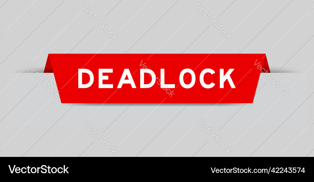 Red color inserted label with word deadlock Vector Image