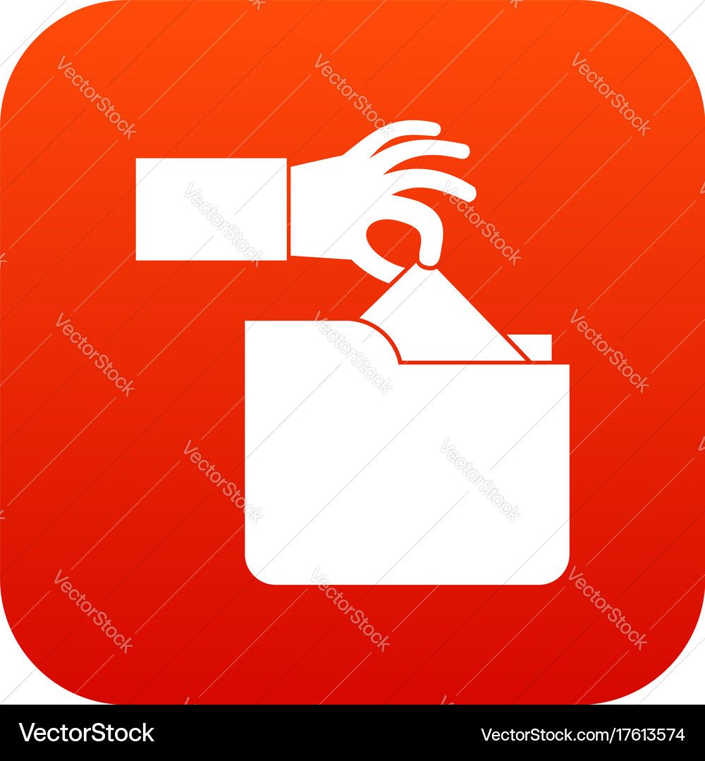 Robbery secret data in folder icon digital red vector image