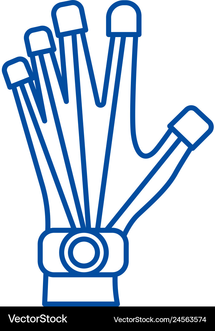 Robotics hand line icon concept Vector Image