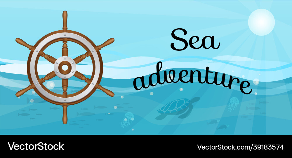 Sea adventures and travel poster marine cruise Sea adventures and travel poster marine cruise vector image
