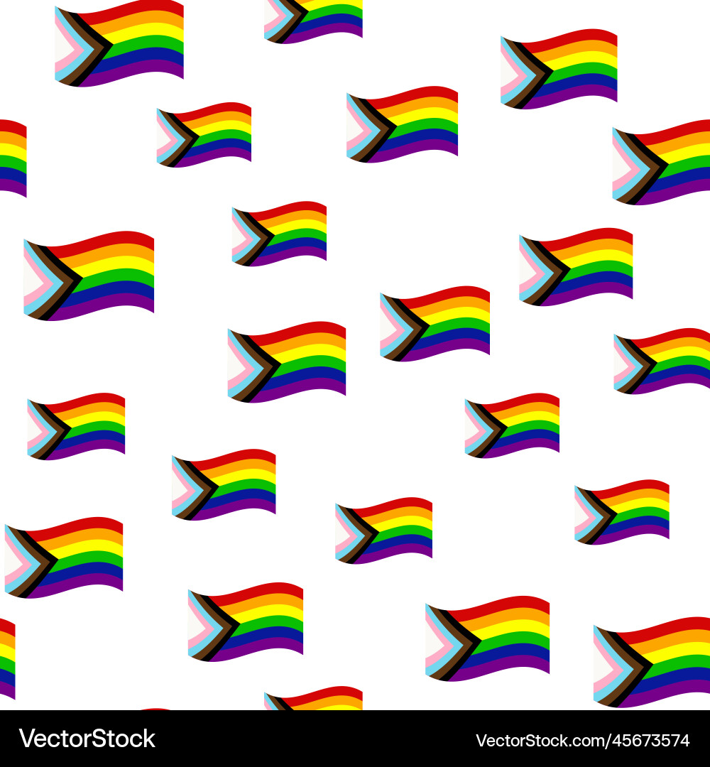 Seamless pattern with new lgbt flag hearts text Seamless pattern with new lgbt flag hearts text vector image