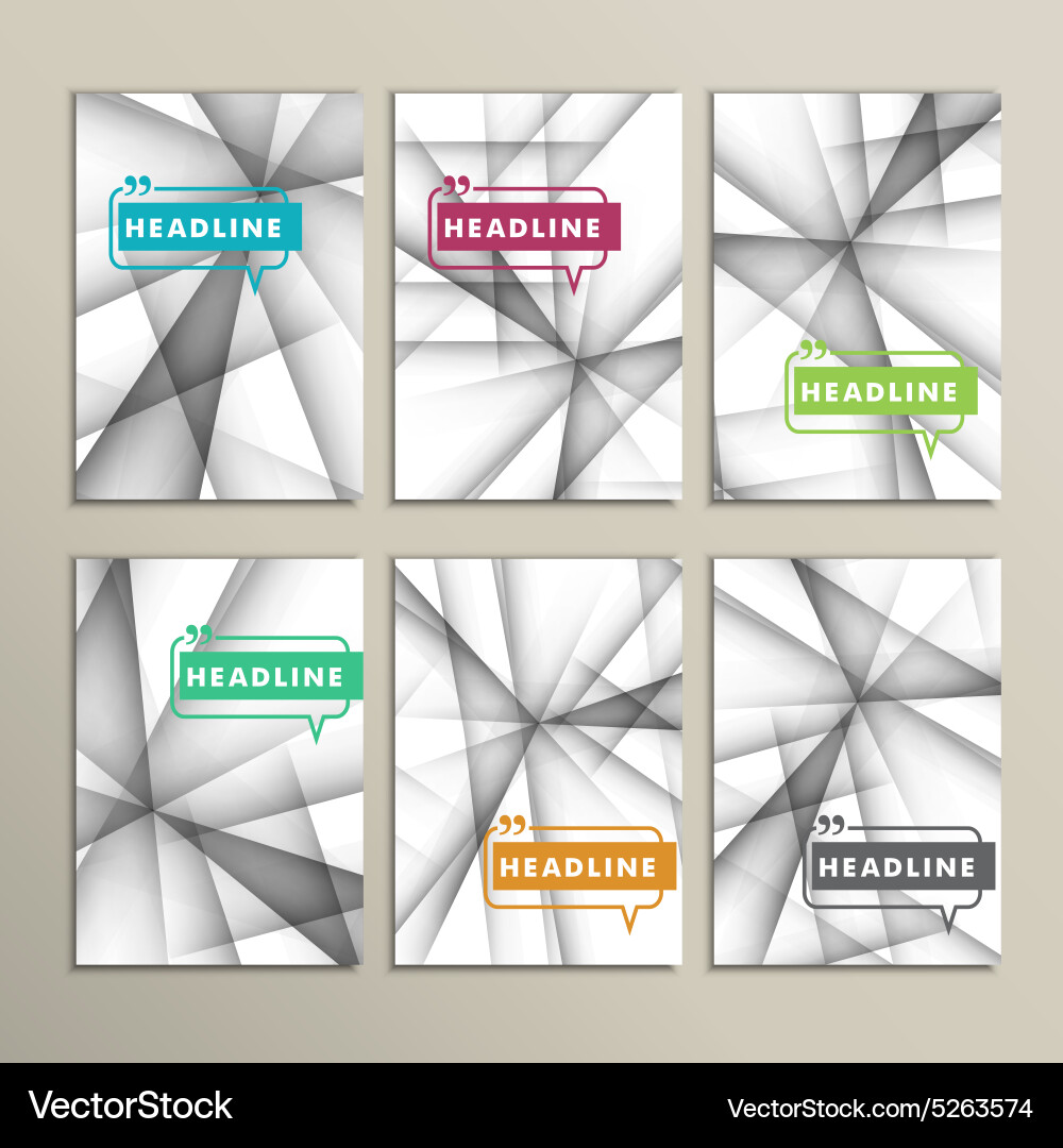 Set of brochures abstract line background Vector Image