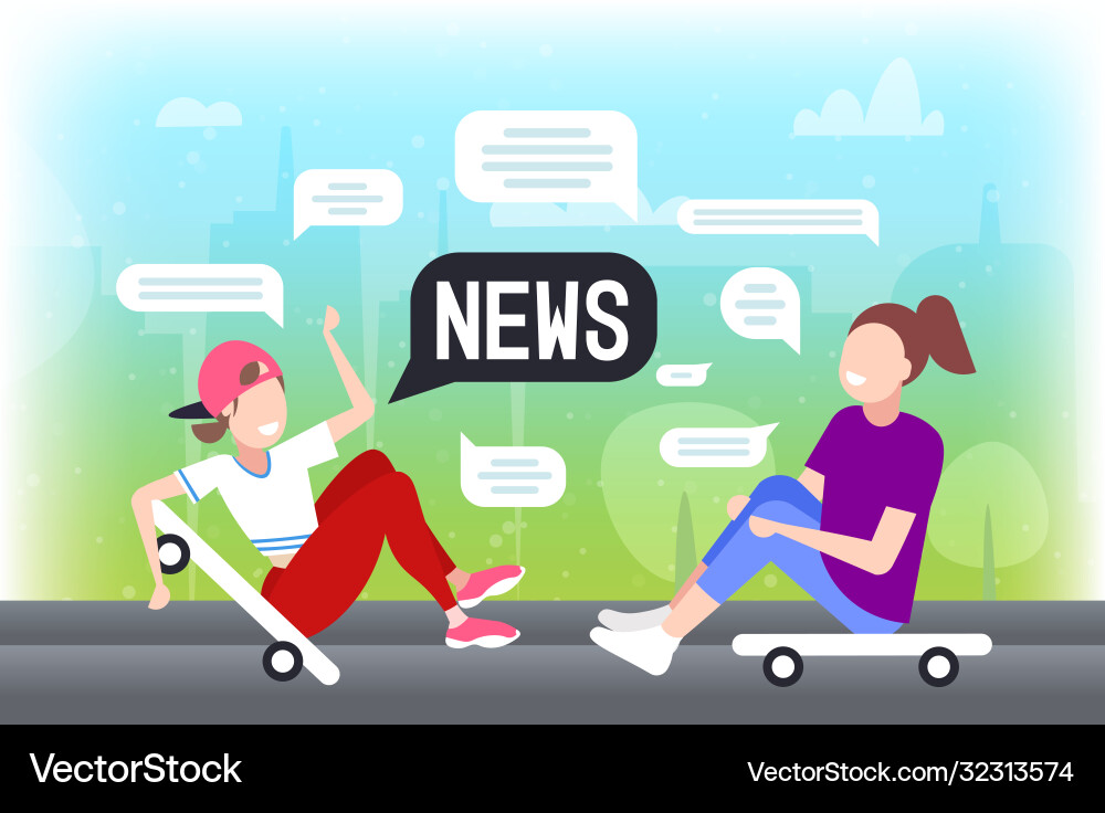Skaters Paar sitzen auf Skateboards diskutieren Skaters Paar sitzen auf Skateboards diskutieren vektorbild