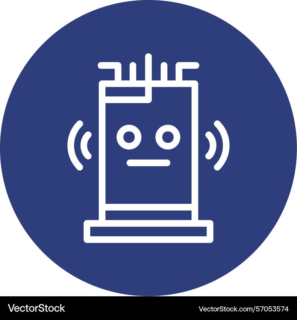 Smart assistant line circle style icon design Vector Image