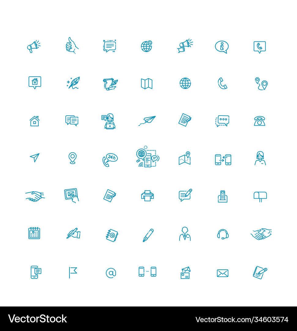Thin lines web icons set contact us vector image