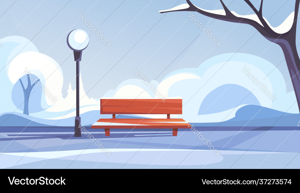Winter public park Royalty Free Vector Image - VectorStock
