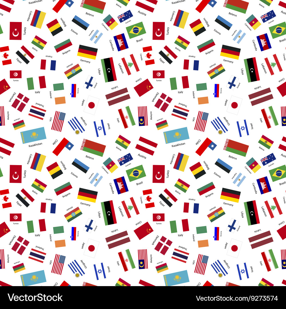 World Flags Seamless Pattern Vector Image