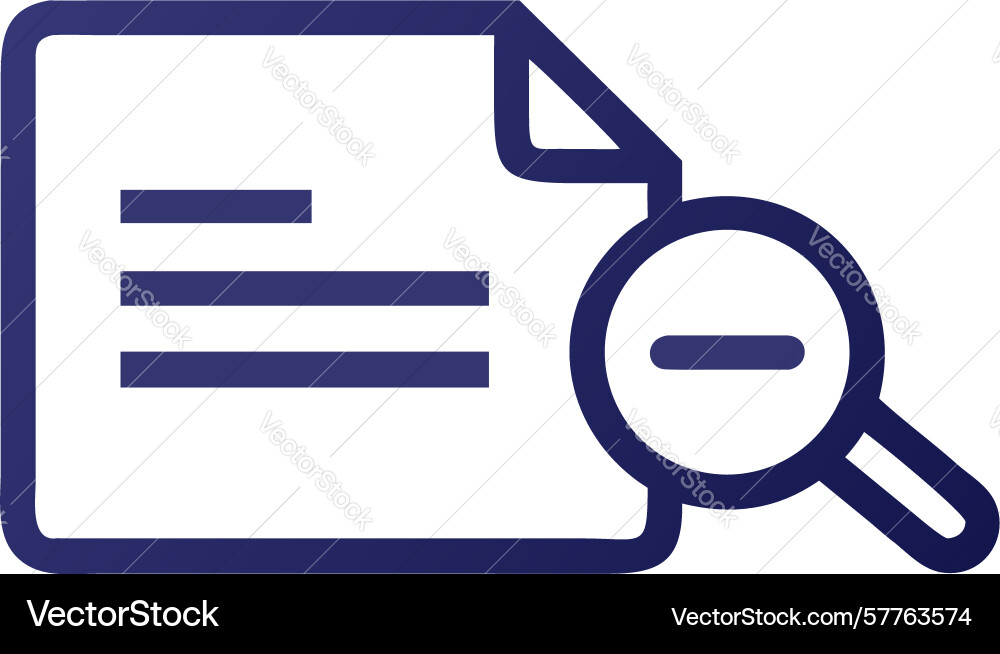 Zoom out document reducing view of text file icon vector image