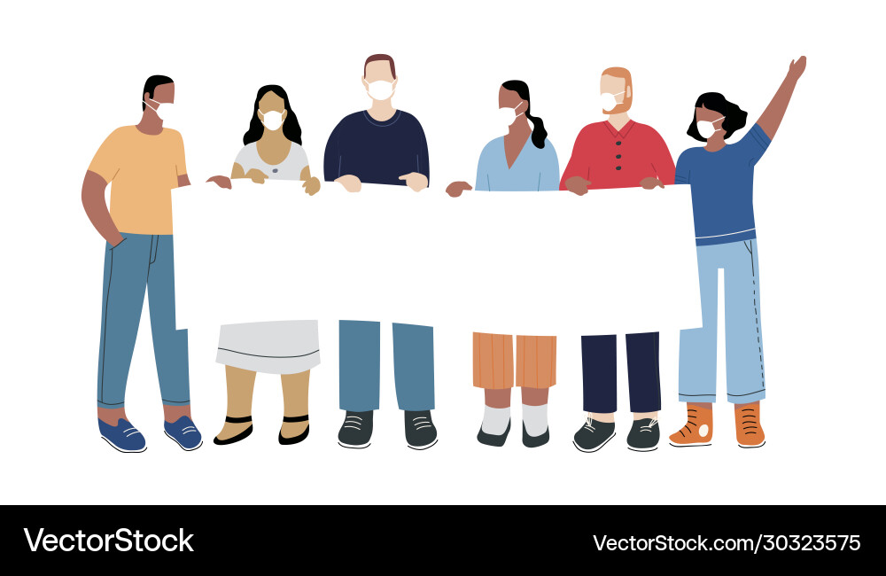 A group people protest with transparency A group people protest with transparency vector image