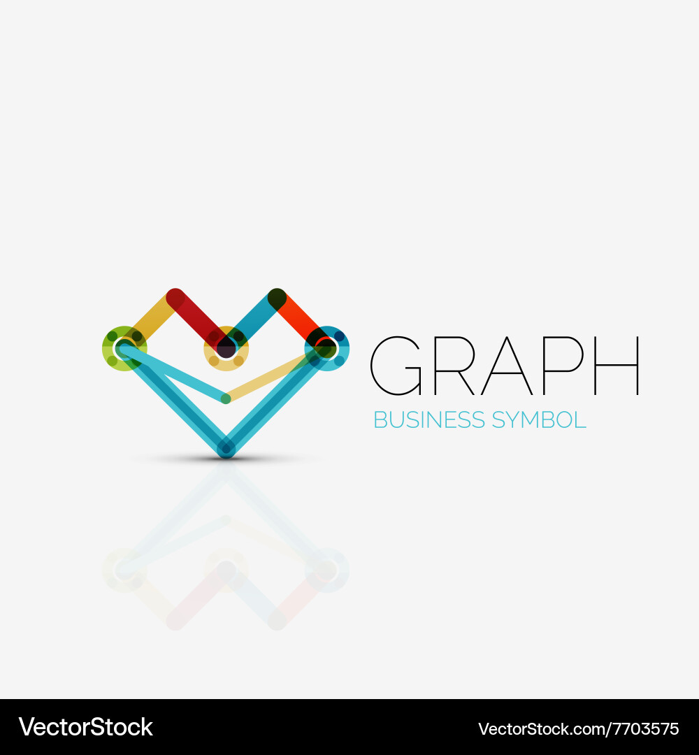 Abstract logo idea linear chart or graph vector image