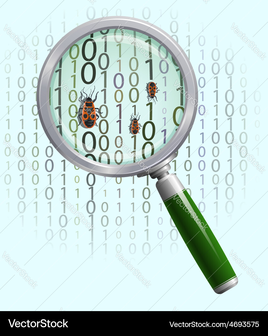 Binary Bug Reveal vector image