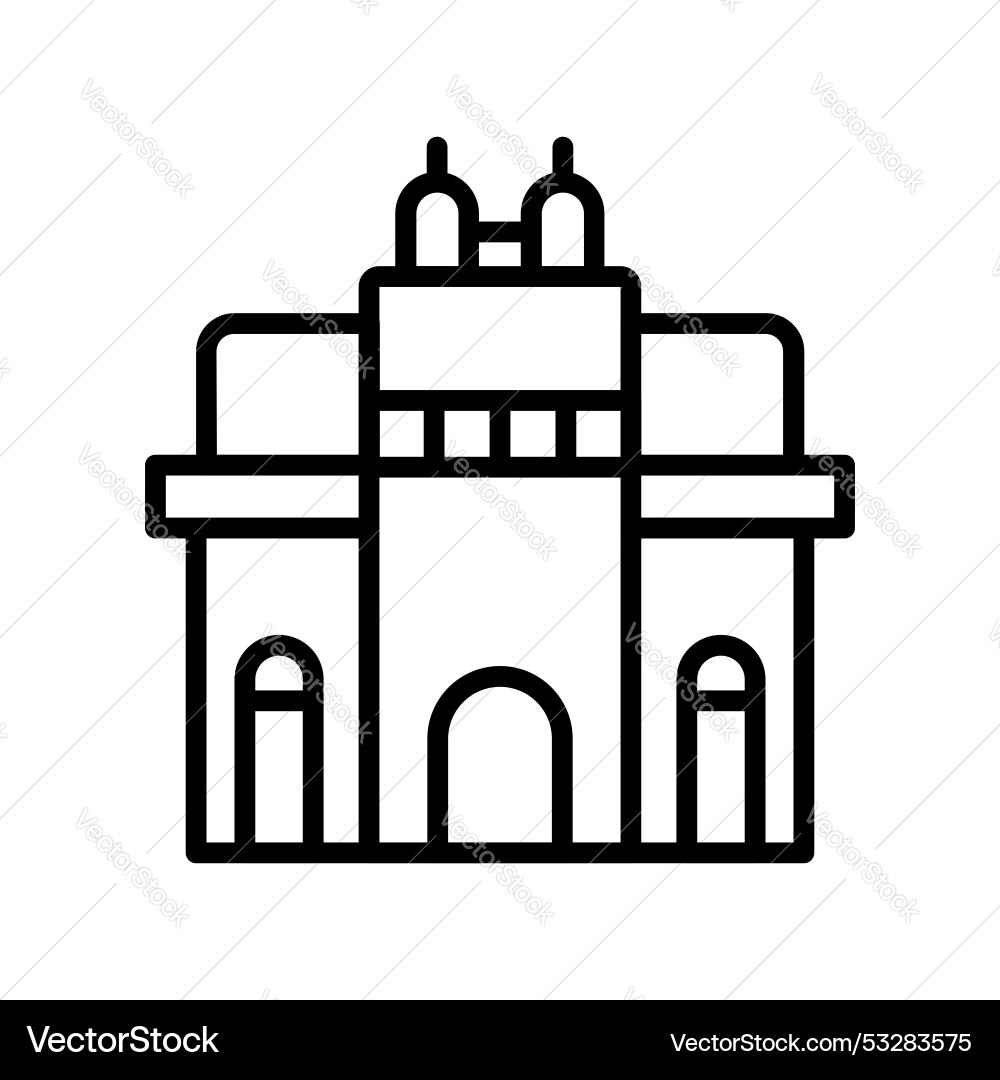 Building icon outline style design isolated Vector Image