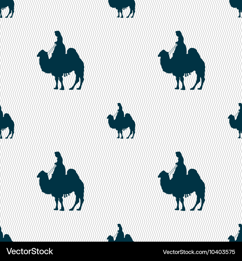 Camel sign seamless pattern with geometric texture Vector Image