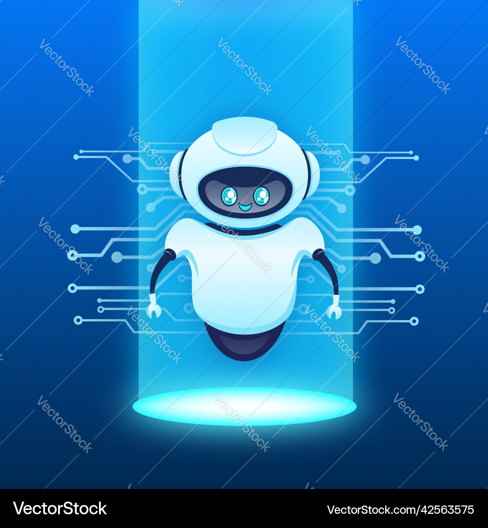 Character bot for mobile app design artificial Character bot for mobile app design artificial vector image