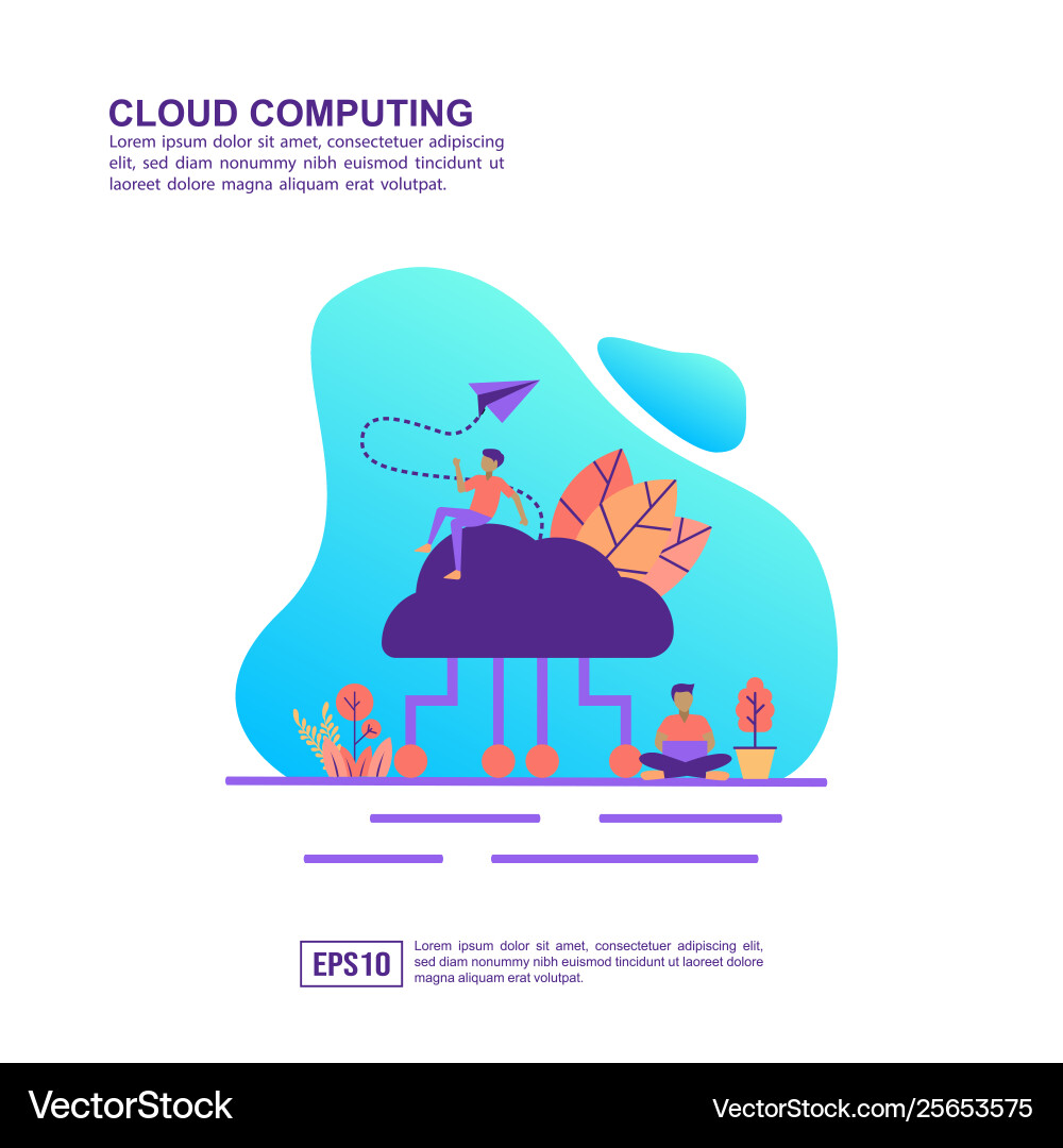 Concept cloud computing modern conceptual Vector Image