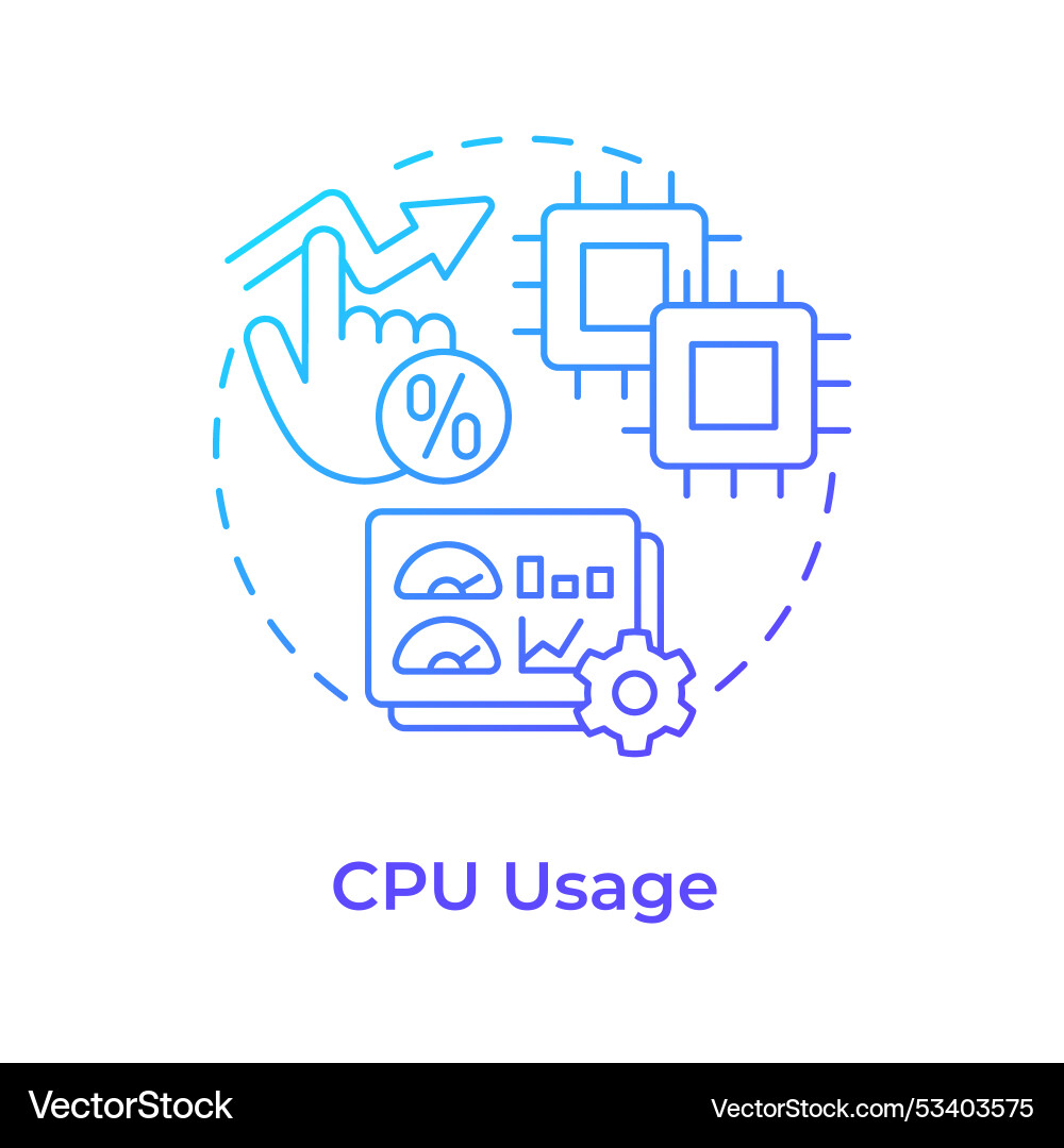 Cpu usage blue gradient concept icon Cpu usage blue gradient concept icon vector image