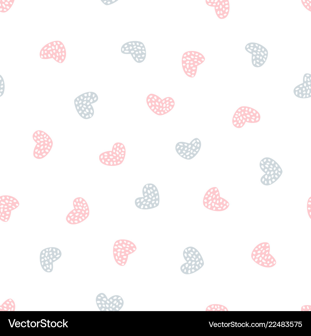 Cute Heart Seamless Pattern vector image