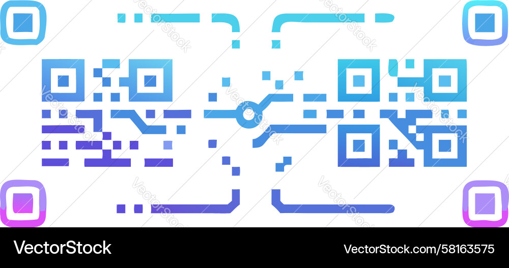 Digital QR Code Scan Technology Vector Image