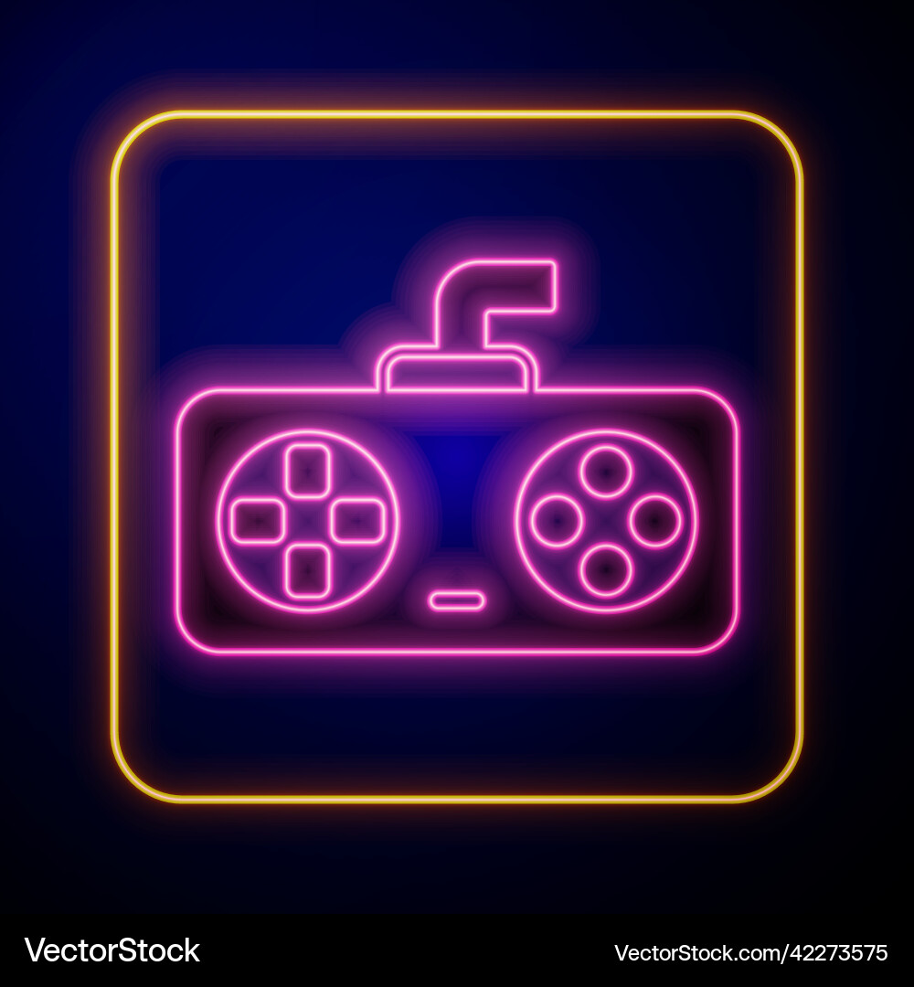 Glowing neon game controller or joystick Glowing neon game controller or joystick vector image