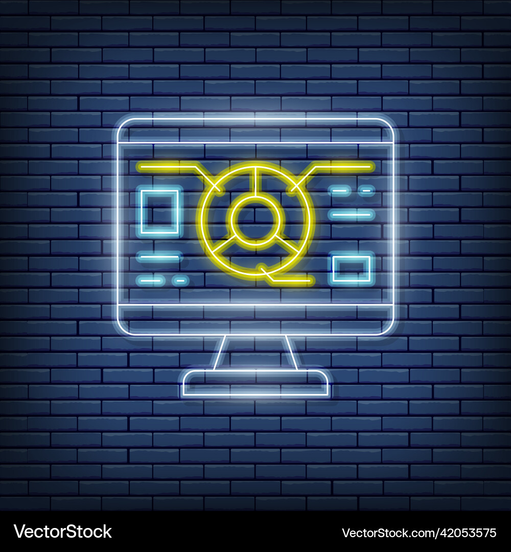 Graph diagram programming seo neon sign Graph diagram programming seo neon sign vector image