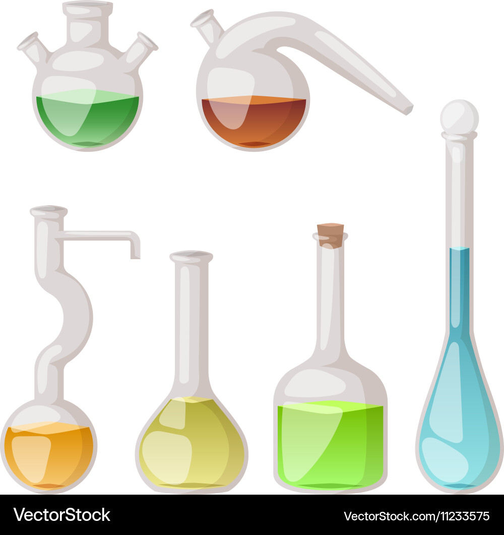 Lab flask set Vector Image