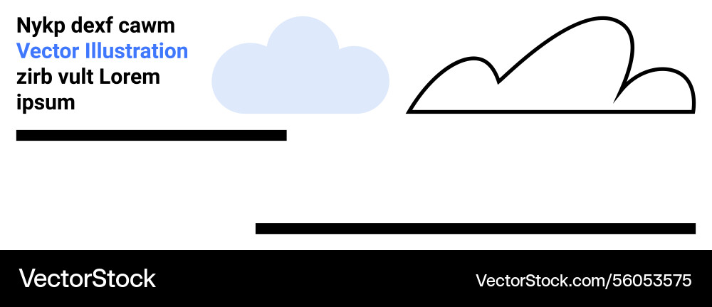 Minimalistic cloud design with text placeholders Minimalistic cloud design with text placeholders vector image