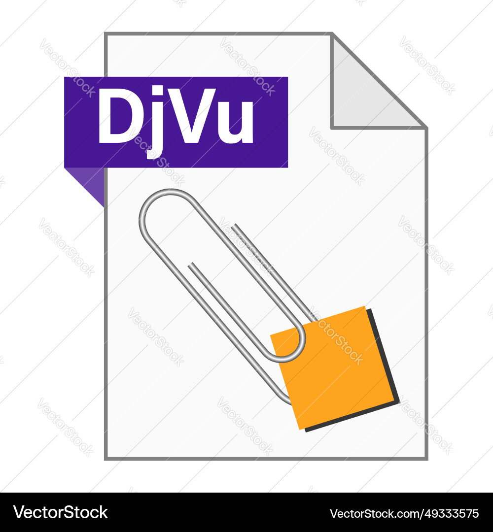 Modern flat design of djvu file icon for web Modern flat design of djvu file icon for web Vector Image