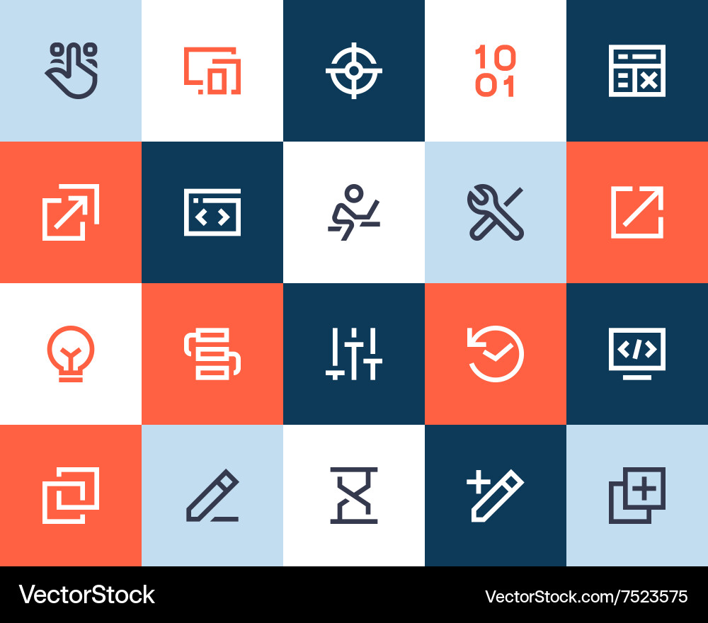 Modern Programming Icons vector image