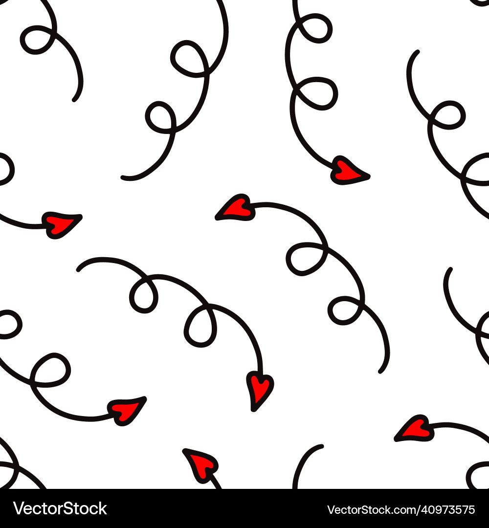 Pattern with arrows in the shape of a heart Vector Image