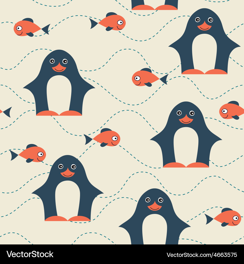 Penguin seamless pattern Vector Image