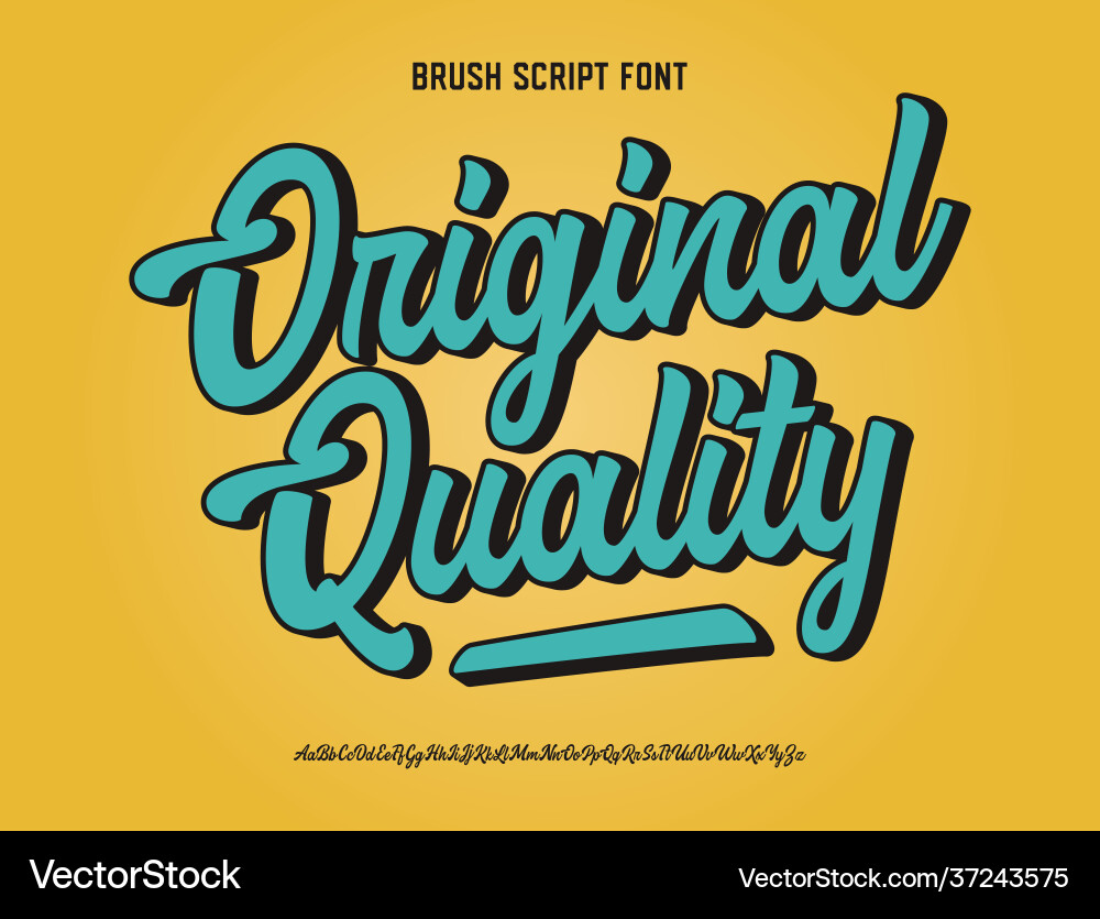 Retro Brush Script Font - Calligraphy Style vector image