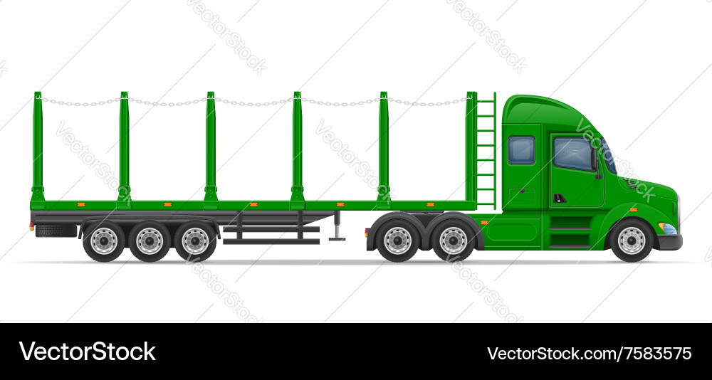 Semi truck trailer 11 Vector Image