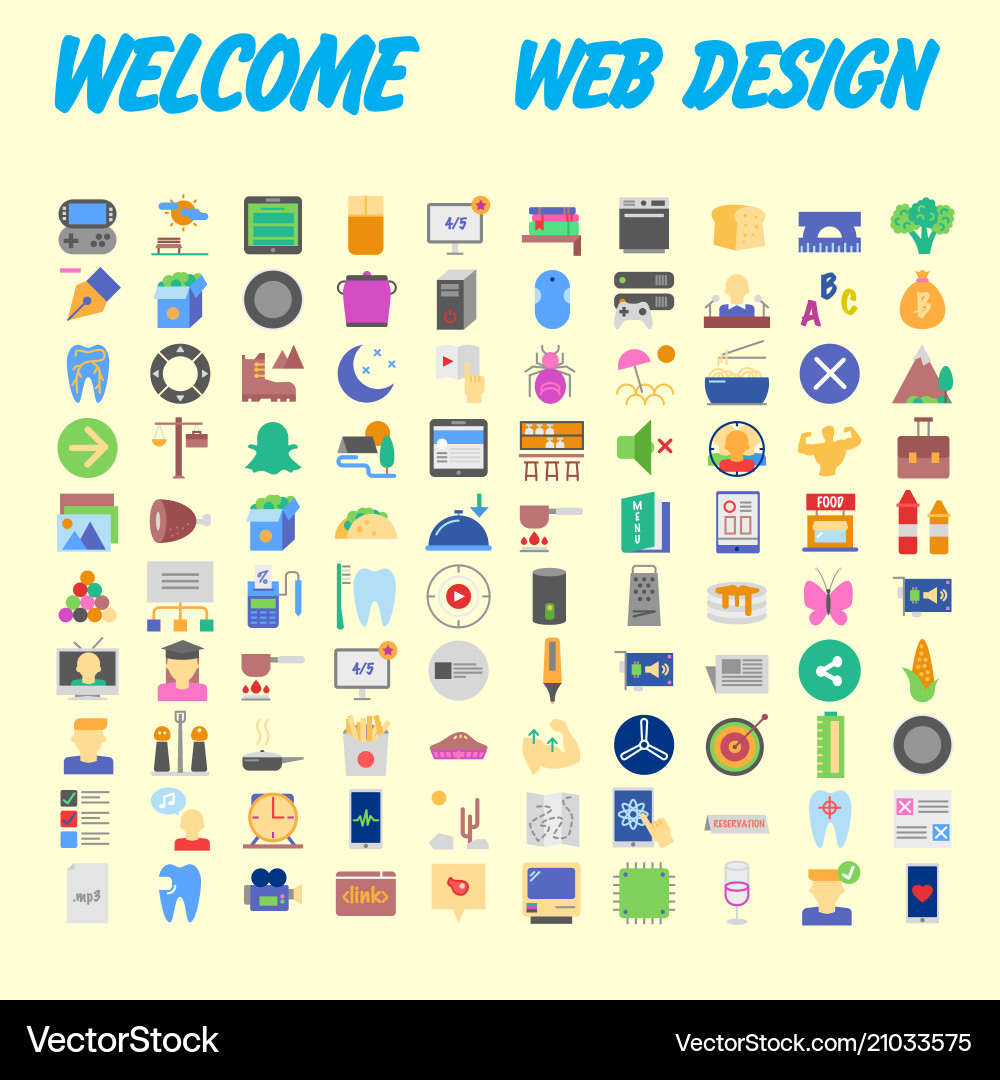 Set of multicolored icons for your design vector image