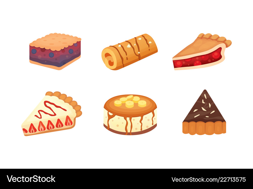 Süßigkeiten Desserts Gegenstände Sammlung Erdbeere Süßigkeiten Desserts Gegenstände Sammlung Erdbeere vektorbild