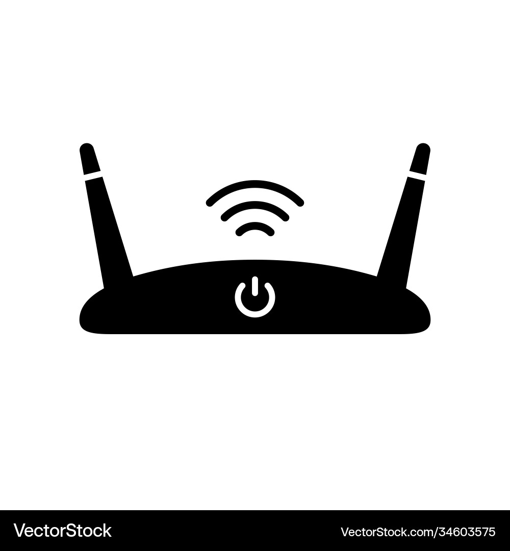 Silhouette wi-fi router outline icon device Silhouette wi-fi router outline icon device vector image