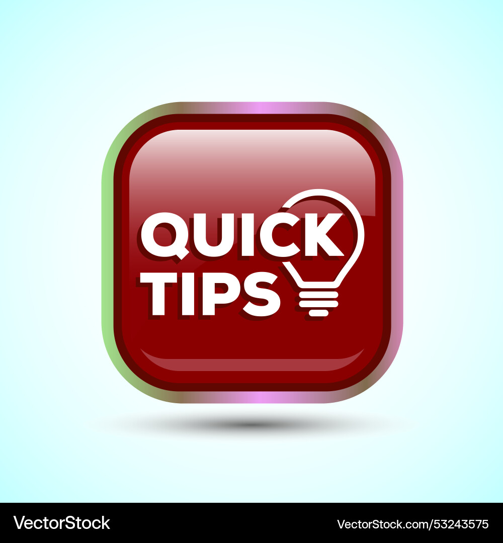Tips icon button design and tricks Tips icon button design and tricks Vector Image