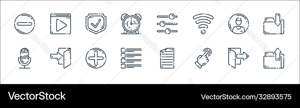 User interface line icons linear set quality User interface line icons linear set quality Vector Image